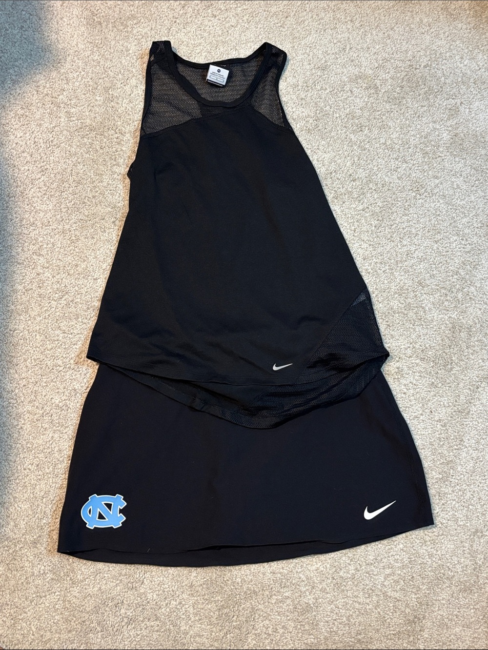 Nike Black tank and skirt with UNC Blue Accent
